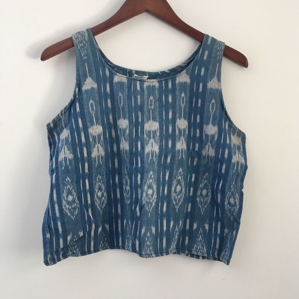 Guatemalan boxy cotton blue tank top